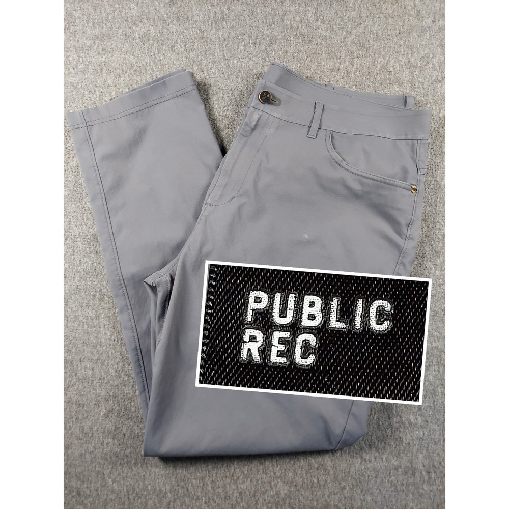 Public Rec Gamechanger Pants Men 36x32 Gray Stretch Chinos Business Golf Travel